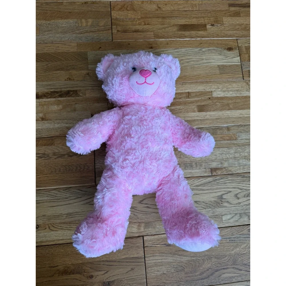 Build a‎ Bear Workshop Pink Curly Fur Teddy Bear Plush Toy